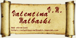 Valentina Malbaški vizit kartica